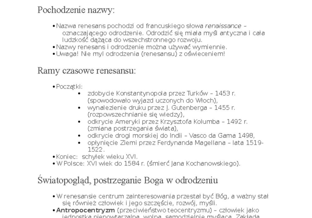 Renesans notatki do matury – kluczowe informacje i analizy dzieł
